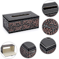 Miniatyrbild 3 av 4: Rektangulär Tissue Box i Läder - Stilren Tissue Box Hållare med Magnetisk Botten, Dekorativ PU Tissue Box för Sminkbord
