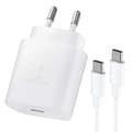 Miniatyrbilde 1 av 5: 25W USB C hurtiglader med 1m Type C-kabel – Kompatibel med Samsung Galaxy, iPhone og iPad (USB-C) Hvit
