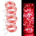 6-pack 1m Mini LED-ljusslingor batteridrivna röda
