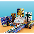 Miniatyrbild 4 av 5: Pojkar Omslagspapper Födelsedag Med Band Rymdmotiv Återvinningsbart Presentpapper Barn Födelsedagspapper 6 Ark