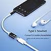 Miniatyrbilde 2 av 4: 3,5 mm hann til Type-c hunn hodetelefonkonverter Flat til Rund Analog Lap