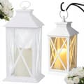 LED-lykta med flammande ljus, vit white