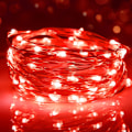 Miniatyrbild 1 av 4: LED-ljusslinga, 3M 30 LED batteridriven LED-slinga vattentät för utomhus trädgård inomhus bröllopsfest jul (Röd)