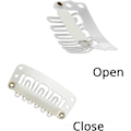 Miniatyrbild 4 av 5: 20 stycken Hårförlängningsklämmor, Metall Snap Clips för Hårförlängningar och Våder, Perukklämmor Snap Clips U-formad Hårperukklämma Off white