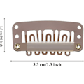 Miniatyrbild 2 av 5: 20 stycken Hårförlängningsklämmor, Metall Snap Clips för Hårförlängningar och Våder, Perukklämmor Snap Clips U-formad Hårperukklämma Light brown