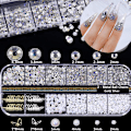 Miniatyrbild 2 av 4: Akryl Fjäril Blomma Björn Nagelkonst Hänge Konst, Multi-form Pärla Strass Gyllene Metall Applikation Smycken Tillverkning