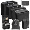 Väskset och resetillbehör 8-pack Reseorganiseringsset Svart svart black