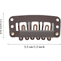 Miniatyrbild 2 av 5: 20 stycken Hårförlängningsklämmor, Metall Snap Clips för Hårförlängningar och Våder, Perukklämmor Snap Clips U-formad Hårperukklämma Brown
