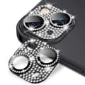 iPhone 15/15 Plus Kamerabeskyttelse Hærdet Glas Bling Sort sort black