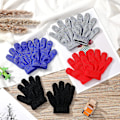 Miniatyrbild 3 av 5: 4 Par Vinterhandskar för Barn - Stickade Varma Handskar med Fulla Fingrar, Stretchiga Stickade Handskar för Små Pojkar och Flickor