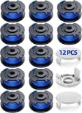 Miniatyrbild 1 av 5: 12-pack med trådspolar med 3 lock för Ryobi grästrimmer MultiColor