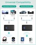 Miniatyrbillede 4 af 5: Bluetooth 5.3-modtager, 3,5 mm jack-biladapter, 2-i-1 Bluetooth-auxiliary til bil, egnet til biler