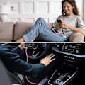 Miniatyrbilde 5 av 5: Lysende Multi Ladekabel 3 i 1 Glødende Hurtigladekabel 120W Lysende Multi Laderkabel med USB til iOS/Type C/Micro USB