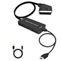 Miniatyrbild 1 av 5: Scart till HDMI-omvandlare Ljudomvandlare Videokabelboxadapter Stöder 1080P HD-omvandlingsadapter