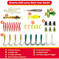 Miniatyrbild 3 av 4: Fiskedrag Kit för Sötvatten Bete Utrustning Kit för Bass Öring Lax Fiske Tillbehör Utrustningslåda Inklusive Skeddrag
