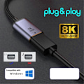 Miniatyrbild 3 av 5: USB-C till Mini Displayport Adapter Konverter USB-C Typ C Hona Källa till Mini Displayport 1.4 8K 6