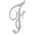 Miniatyrbild 1 av 4: Bokstavs Broschnålar Initial Rhinestone Brosch för Kvinnor Hantverk Silverfärgad A-Z
