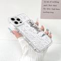 Miniatyrbild 2 av 5: Kompatibelt med iPhone 12 Pro Max Skal Söt Spegel Rosett Kärlek Hjärta Mönster för Flickor Band Design Stötsäkert Skyddande Telefon iPhone 12 Pro Max