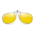 Uppfällbara Polariserade Pilot Clip-On Solglasögon Metall Nattseende Gul yellow