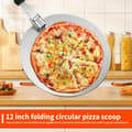 Miniatyrbillede 3 af 5: 12\" Rund Pizzaspade Rustfrit Stål med Foldbart Håndtag til Pizza, Brød, Dej, Kager