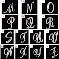 Miniatyrbild 4 av 4: Bokstavs Broschnålar Initial Rhinestone Brosch för Kvinnor Hantverk Silverfärgad A-Z