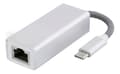 USB C Nätverksadapter, Gigabit, RJ45, vit väska, silver