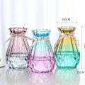 Miniatyrbild 2 av 5: Glasvas Gradient Flerfärgad Vas Geometrisk Facetterad Färgad Glasvas för Hem, Kontor eller Bröllop (Blå Lila)