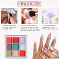 Miniatyrbild 5 av 5: 9 Färger Nagelpigment Palett Gradient Ombre Nagelpulver Set för DIY Manikyr Nybörjare - Perfekt Nageldesign med Ultra Fint Pulver