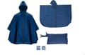 Vanntett turregnponcho med hette, lett regnjakke for utendørs camping blå Blue