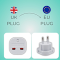 Miniatyrbild 3 av 5: EU Reseadapter | UK 3-PIN till Europeisk 2-PIN Kontaktomvandlare Typ C, E, F för Spanien, Frankrike, Italien, Sverige, (2-pack)