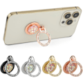 Miniatyrbild 1 av 5: 4-pack Mobiltelefon Ringhållare Stativ Rund Metall Strass Fingergrepp Loop 360 Grader Rotation Generisk Telefon Kickstand