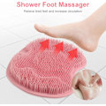 Miniatyrbild 5 av 5: Duschfotsskrubbmatta, Halkfria Sugkoppar, Exfoliering, Spa, Minskar Fotvärk (Blå) pink