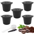 5-pack återanvändbara Nespresso-kapslar med måttkopp och borste