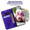 Kompatibelt plånboksfodral för iPhone 16 Pro PU-läderfodral med fjärils- och blommönster