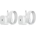 2-pakning - Lader til iPhone - Hurtiglader - Adapter + Kabel 20W Hvit én størrelse 2-Pack iPhone