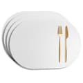 4-pack Placemats i konstläder Oval Vit 43x30cm vit white