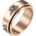 Miniatyrbillede 1 af 4: Mænds og kvinders stressaflastning rustfrit stål 8MM spinner ring dyr kat bånd-omkreds: 62,4 mm diameter 19,9 mm 1 stk.