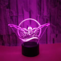 Miniatyrbillede 4 af 7: 3D LED optisk illusion akryl natlys med fjernbetjening og smart touch 7 farver skiftende（svømning）
