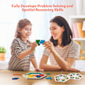 Miniatyrbild 6 av 7: Träpussel i Hexagonform för Barn och Vuxna - Formmönsterblock Tangram Hjärnteaser Leksak Geometri Logik IQ-Spel Present för Alla Åldrar Utmaning