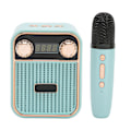 Miniatyrbild 2 av 7: Mini Bluetooth Karaoke Maskin HiFi Stereo Ljud Bärbar Bluetooth Högtalare med Mikrofon för Barn Gåvor Blå