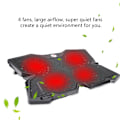 Miniatyrbillede 7 af 7: USB 4 ventilatorer bærbar kølepude base til 10-17 tommer bærbar computer (sort)