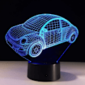 Miniatyrbillede 2 af 7: 7 Farvede Visual Bil Model Lampe 3D Led Natlys Børnegaver Berøringskontakt USB Bordlampe Lampara Lampe Baby Søvnbelysning