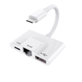 Pikkukuva 1 / 7: USB-Ethernet-sovitin 3-in-1 Type C -verkkoadapteri, muuntaa matkapuhelimen yhteyden Ethernet-verkkoon