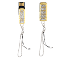 Miniatyrbillede 2 af 7: 16G Mini bærbar Rhinestone USB-disk med kæde til Windows Vista/7/10/Mac Guld