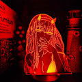 Miniatyrbilde 3 av 7: Zero Two 002 Darling in The FRANXX 3D Anime Lampe Led Illusionsbelysning Lampara til Julegave Nattelykter for Gutter PXJD