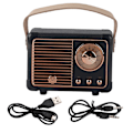 Pikkukuva 1 / 7: Mini Bluetooth Langaton Retro Kaiutin Kannettava Subwoofer Musiikkisoitin (musta)
