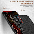 Miniatyrbild 6 av 7: Samsung Galaxy S25 6.2 tum Skal, Premium Läder Klassisk Lyx PU Halkfritt Grepp Robust Stötfångare Stöttåligt Fullständigt Kroppsskydd Black
