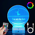 Miniatyrbild 1 av 6: 3D Basketboll Nattlampa, 3D LED Illusionslampa med Fjärrkontroll, 16 Färger Smart Touch USB Laddning Bordsskiva Optisk Belysning för Pojkar Flickor
