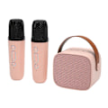 Miniatyrbillede 2 af 7: Karaoke-maskine Multifunktion Stereo Sound Bærbar Bluetooth-højttaler med 2 trådløse mikrofoner til hjemmefest KTV Pink