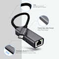 Miniatyrbillede 7 af 7: USB C til Ethernet-adapter, Type-C til RJ45 Gigabit Ethernet USB C til 10/100/1000 Gigabit Ethernet LAN-netværksadapter til iPhone 15 Pro Max